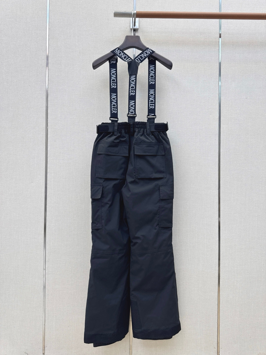 Moncler 26s Grenoble Ski Pants Suspender Black Goose Down 429125