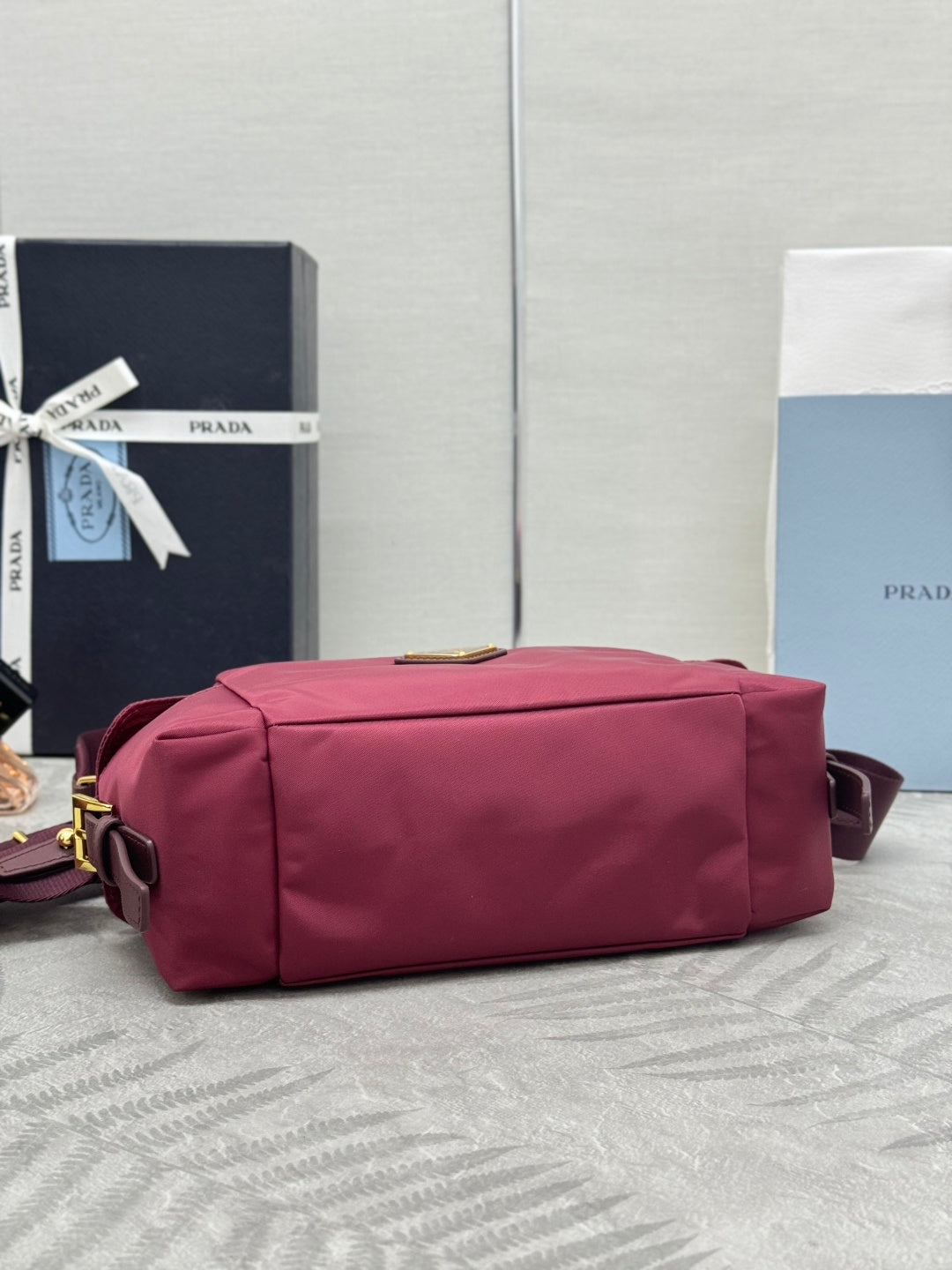 Prada 26s Small Explore Burgundy Re-Nylon 144444