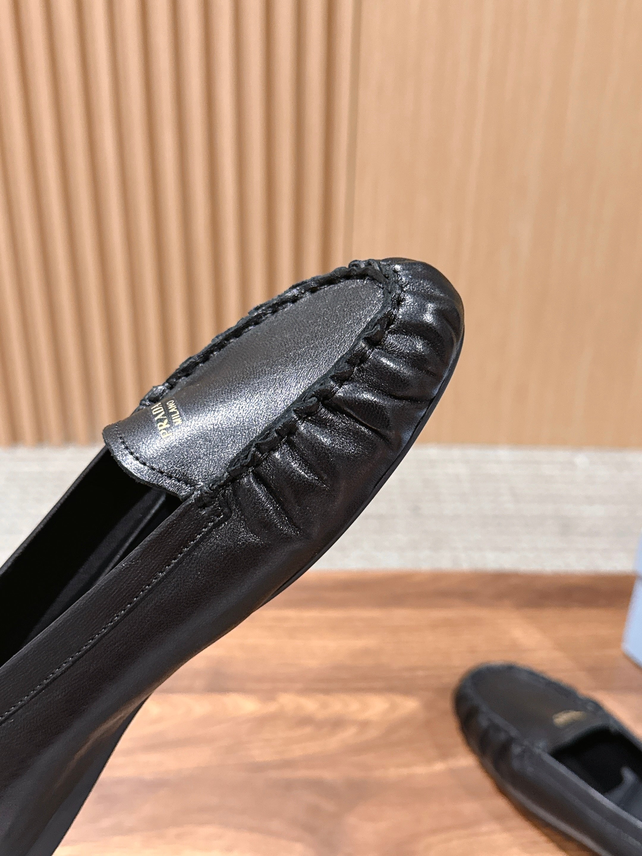 Prada 26s Loafers Black Sheepskin 974892