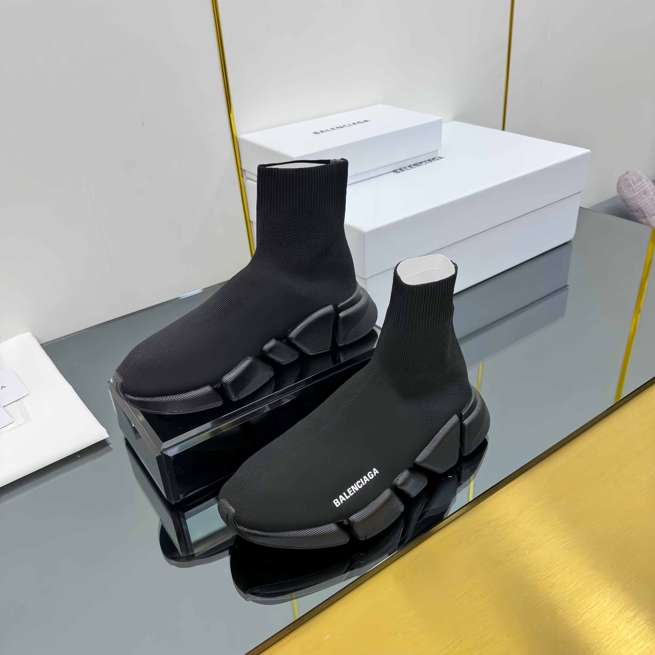 Balenciaga Speed Sneakers Black Polyester Elastane 832615