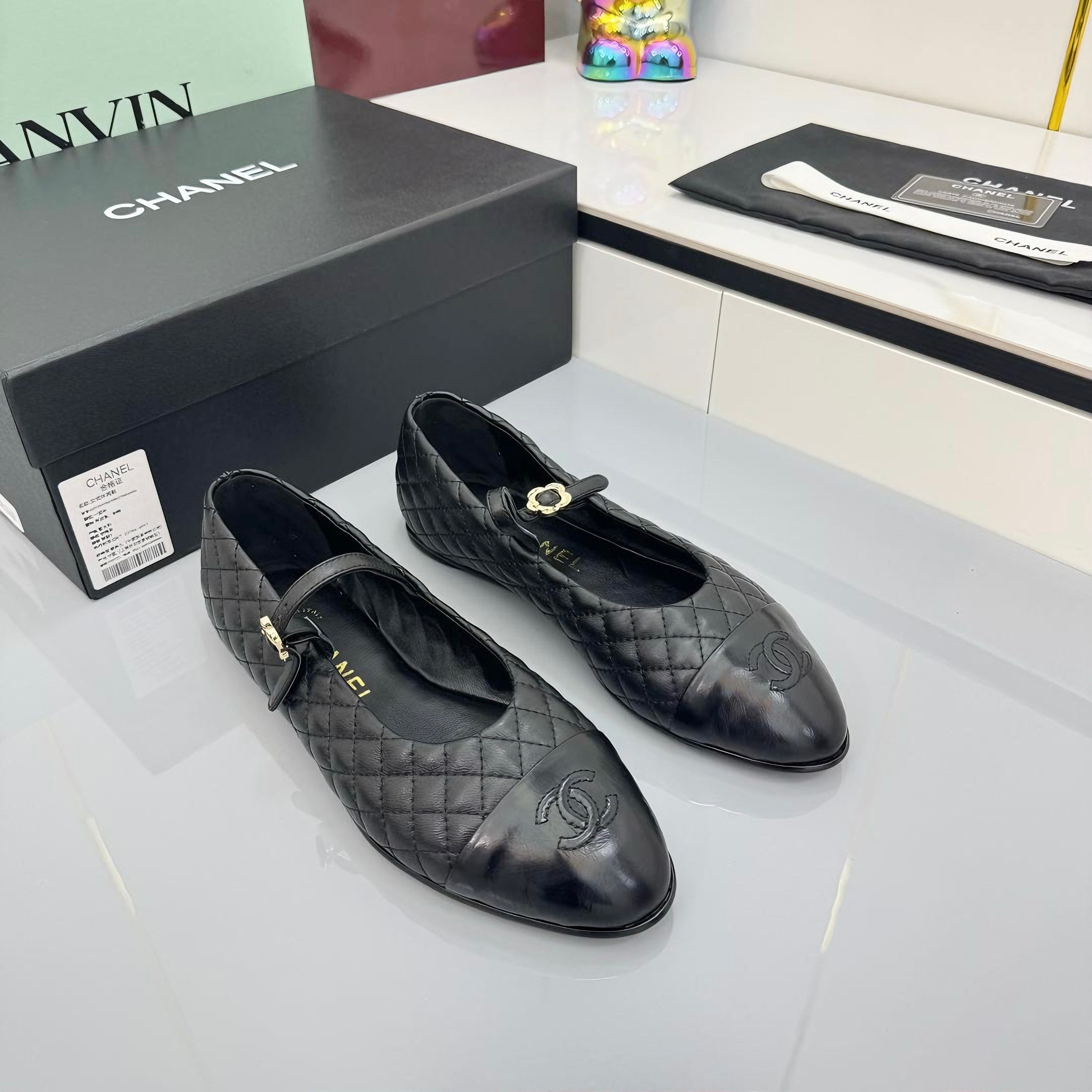 CC 25 Mary Jane Black Quilted Lambskin 368134