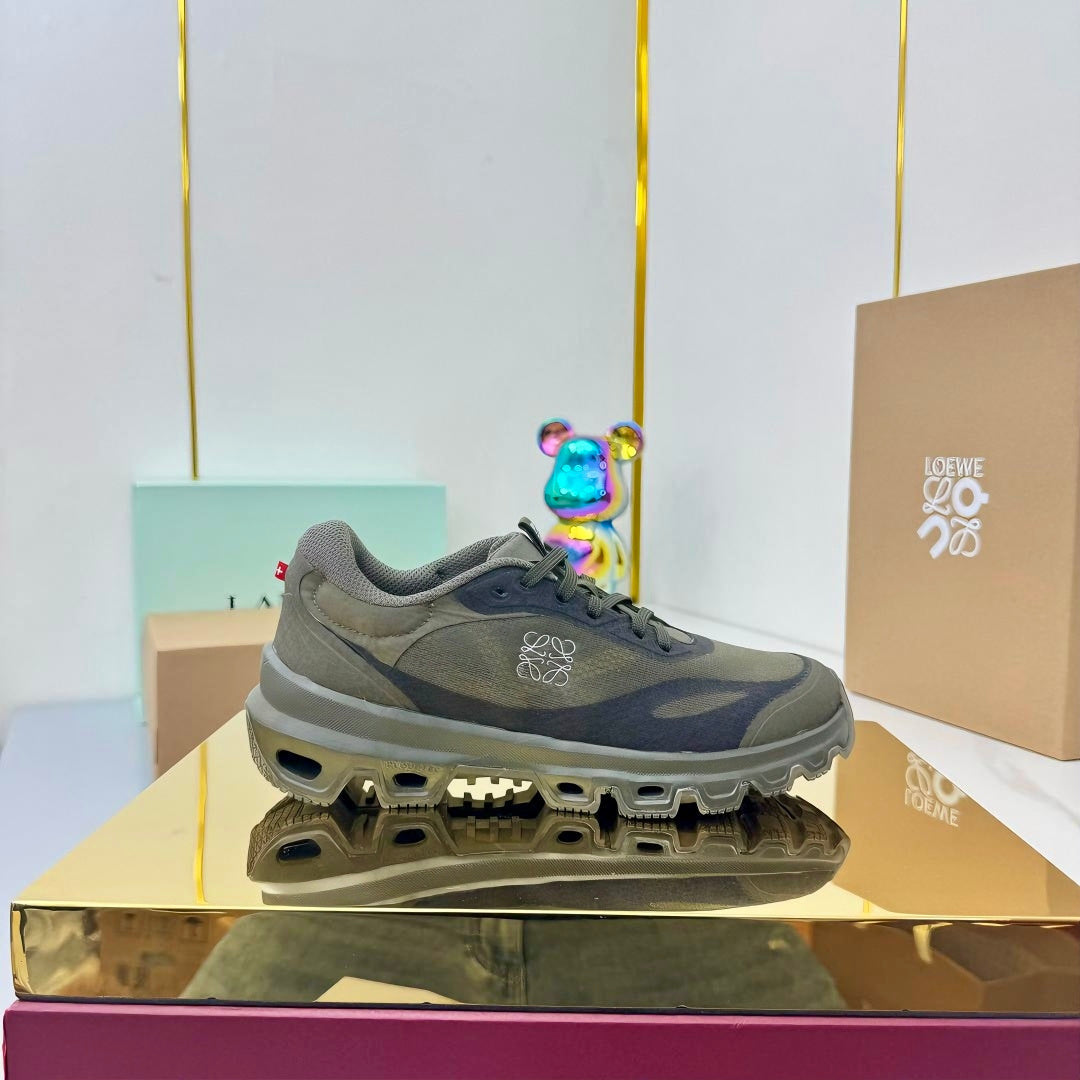 Loewe 26s Running Sneakers In Dark Olive Green Mesh