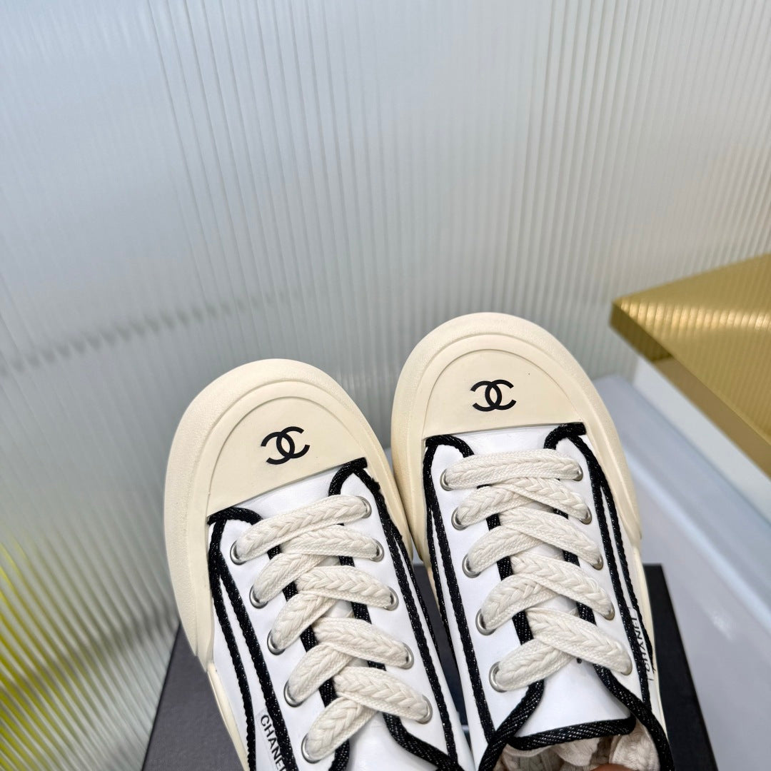 CC 26s Biscuit Shoes White Fabric Sheepskin 927713