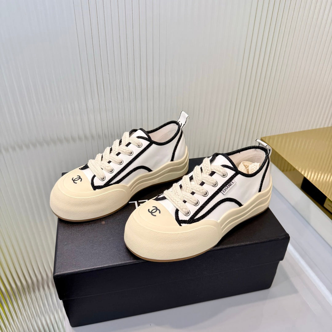CC 26s Biscuit Shoes White Fabric Sheepskin 927713