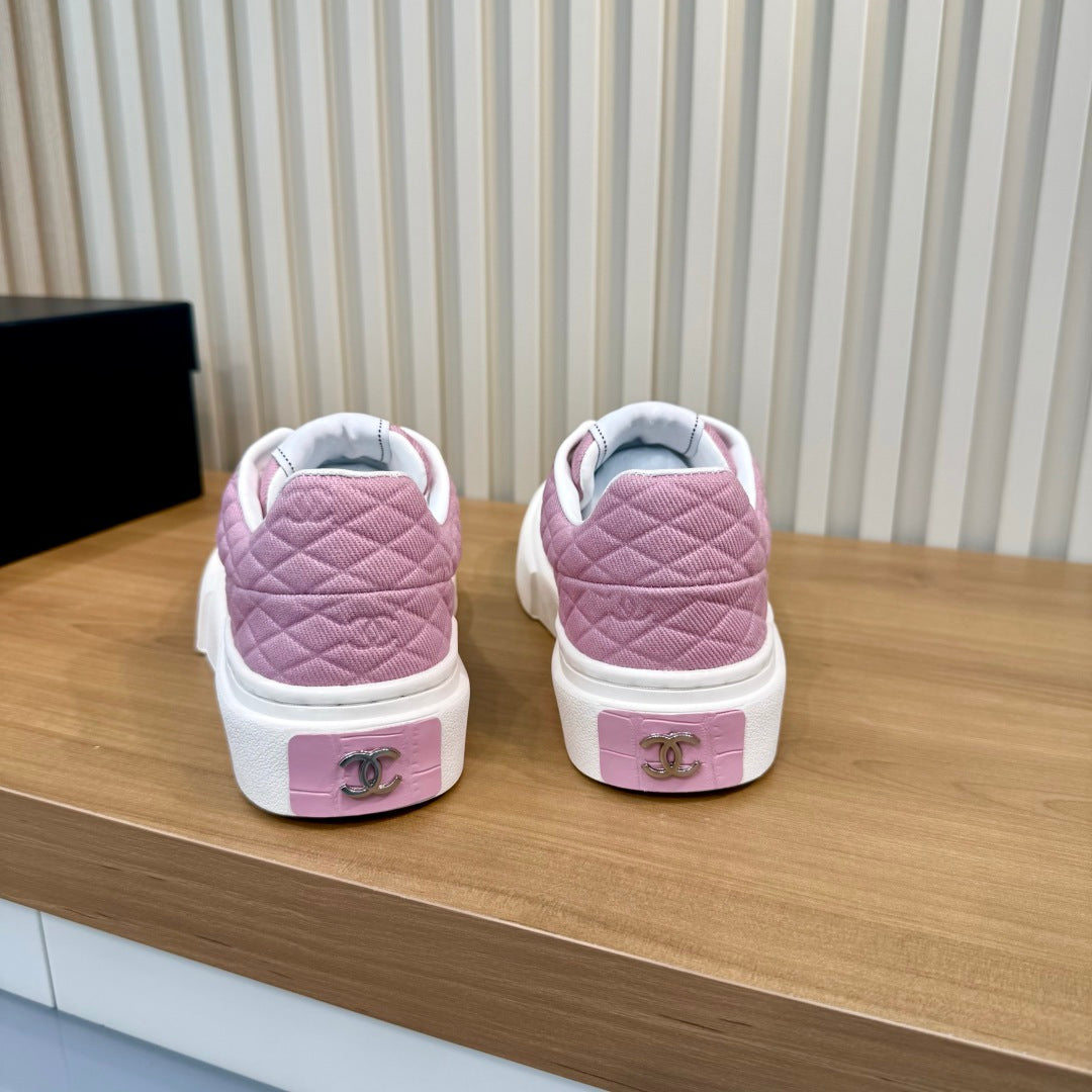 CC 26S Quilted Sneakers 3cm Dark Pink Fabric 106059