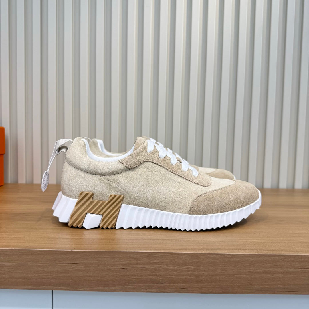 HM 26s Bouncing Sneakers 4cm Beige Glaise Suede 146262