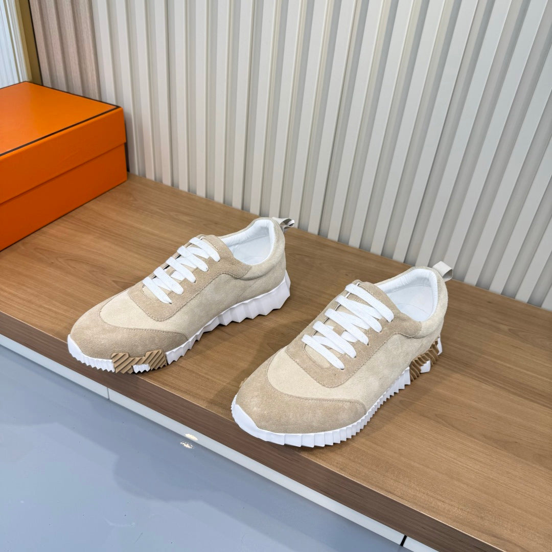 HM 26s Bouncing Sneakers 4cm Beige Glaise Suede 146262