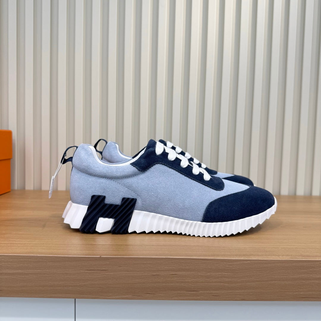 HM 26s Bouncing Sneakers 4cm Light Blue Navy Suede 146261