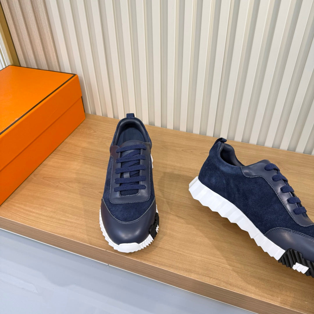 HM 26s Bouncing Sneakers 4cm Navy Suede Leather 146260