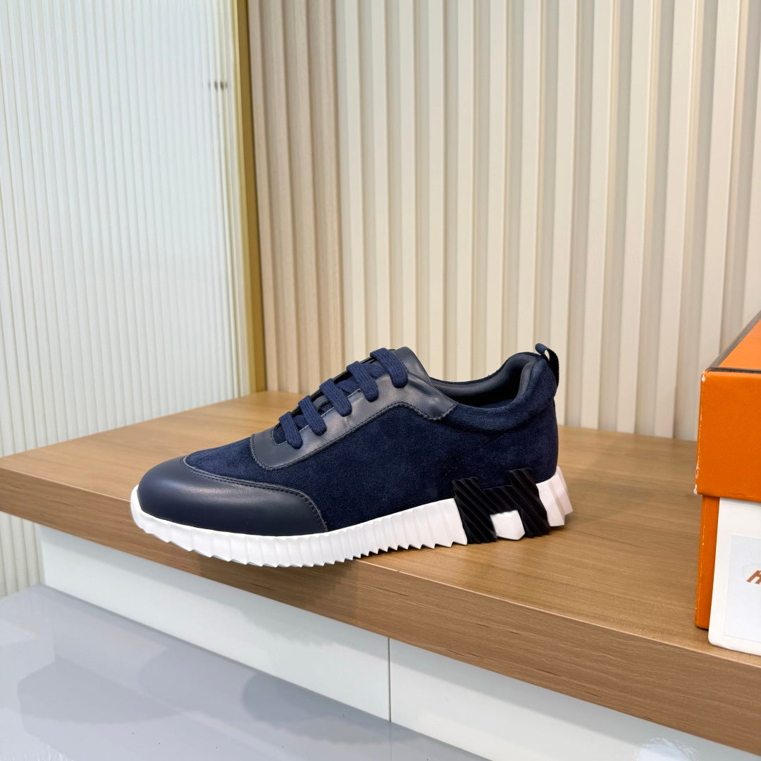 HM 26s Bouncing Sneakers 4cm Navy Suede Leather 146260