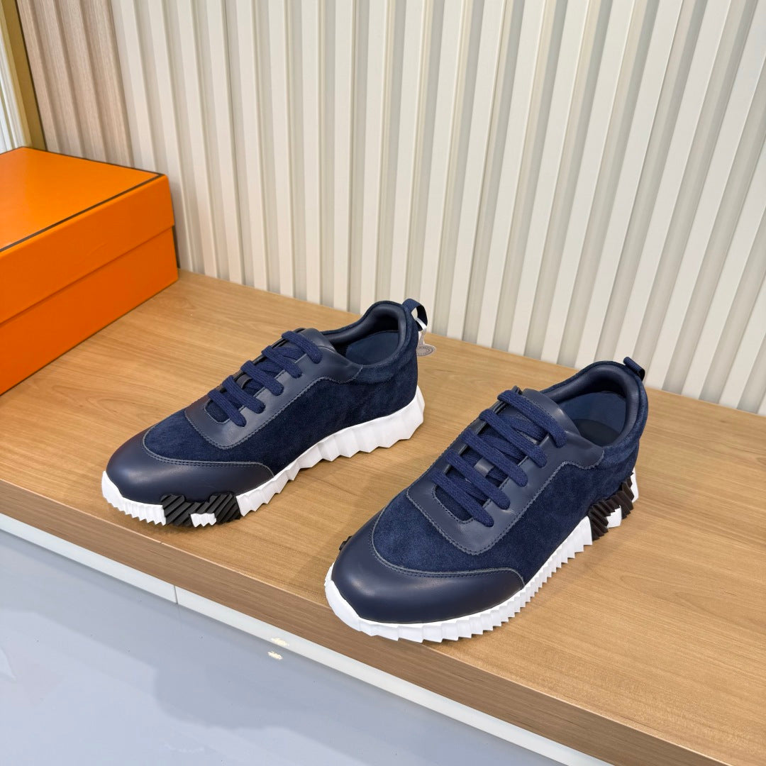 HM 26s Bouncing Sneakers 4cm Navy Suede Leather 146260