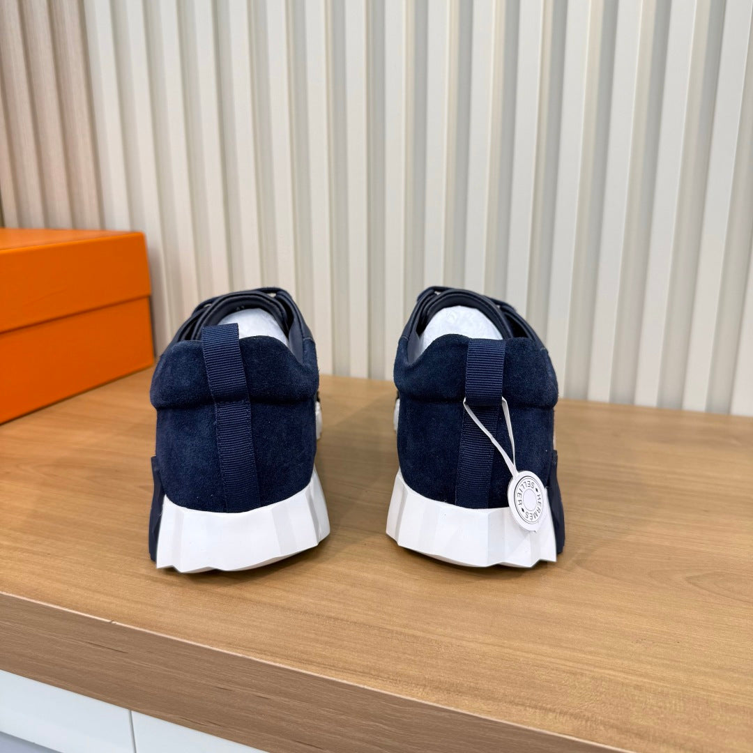 HM 26s Bouncing Sneakers 4cm Navy Suede Leather 146260