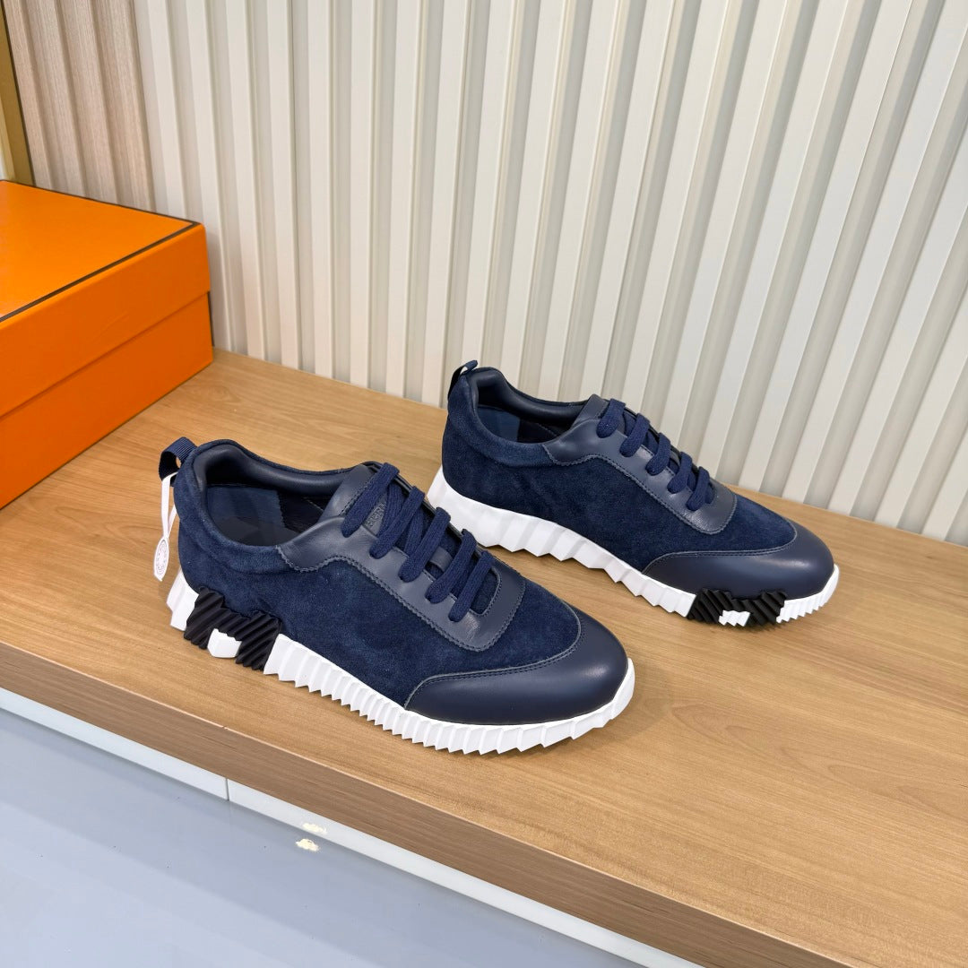 HM 26s Bouncing Sneakers 4cm Navy Suede Leather 146260