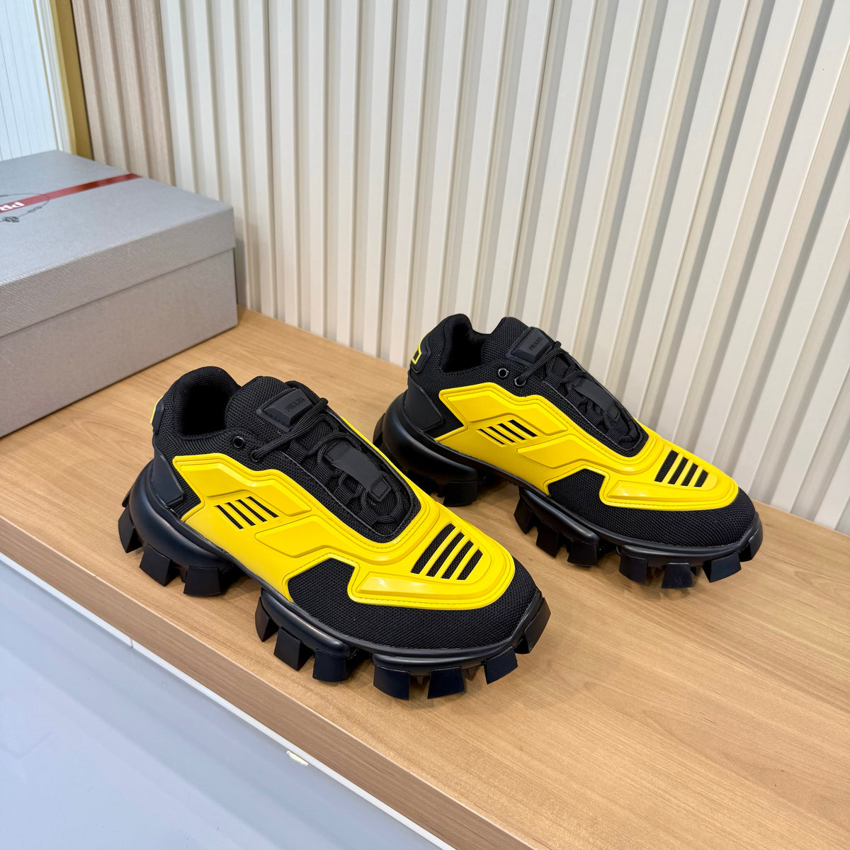 Prada 26s Sneakers Yellow Mesh Rubber 140416
