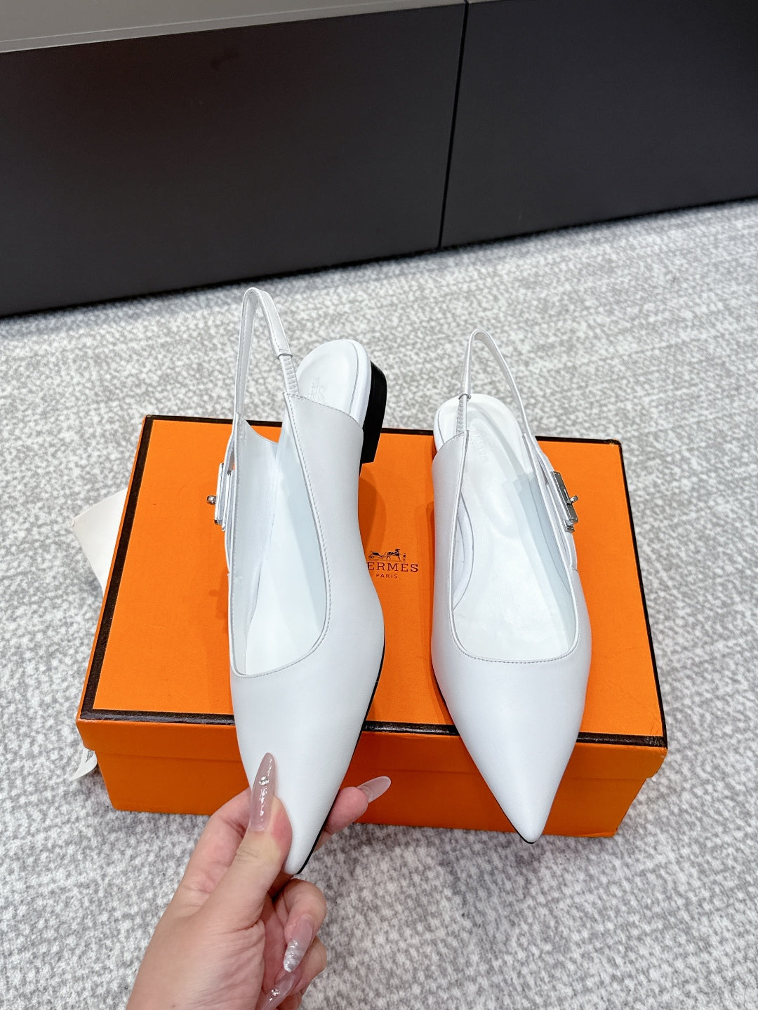 HM Lover Slingback White Calfskin 461889