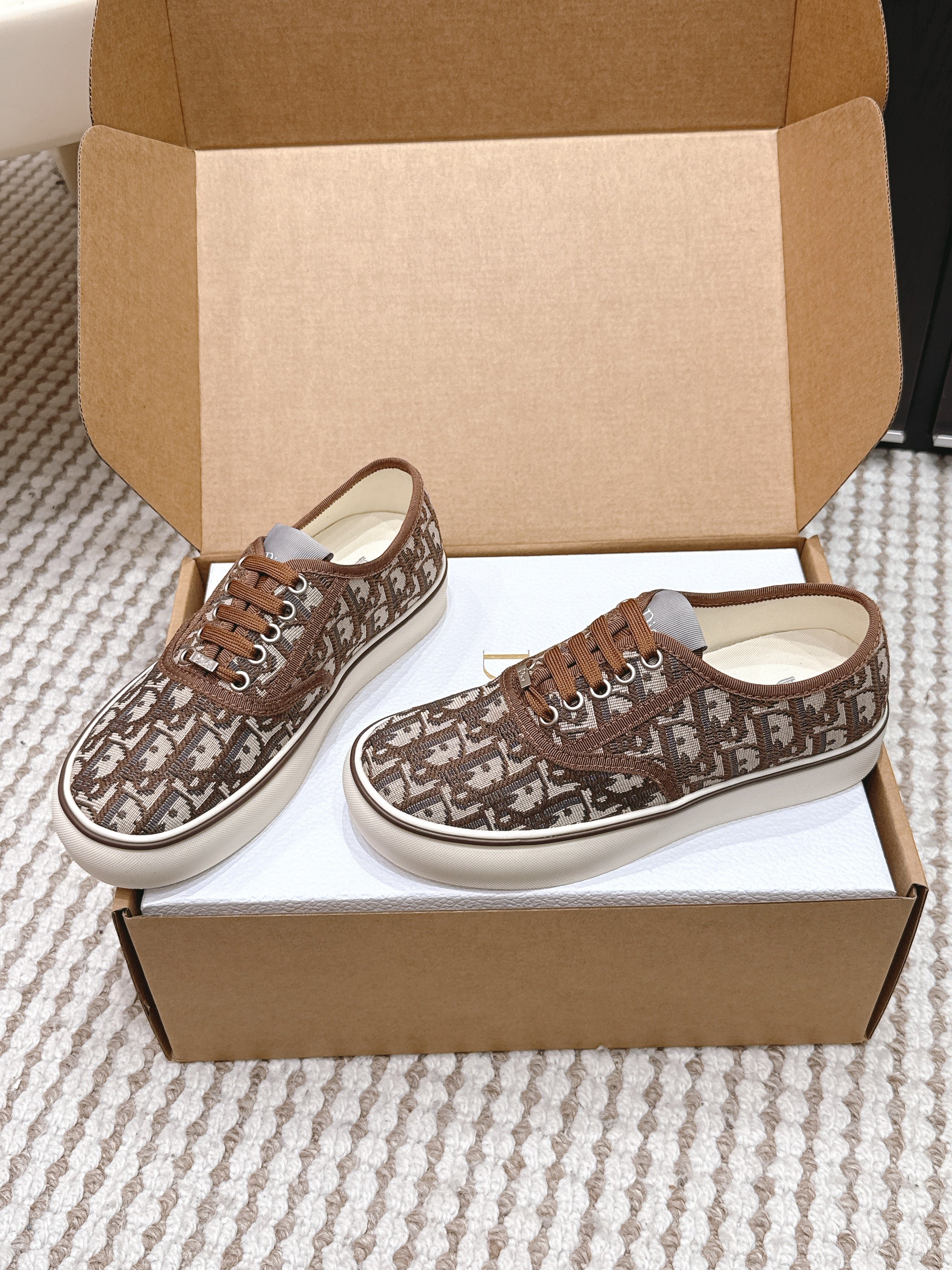 CD Saltwind Sneaker Brown Oblique Jacquard Cotton 632434