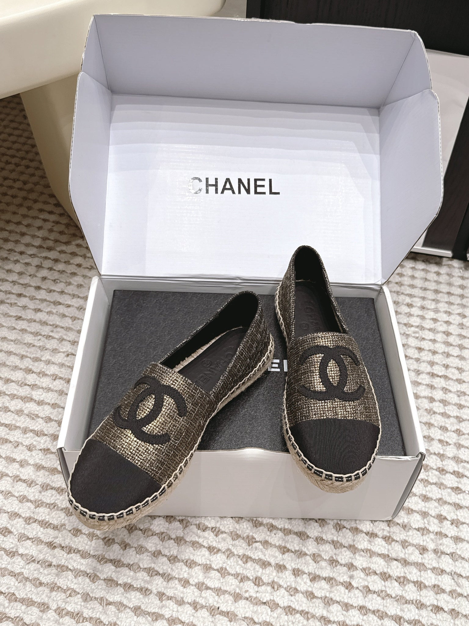 CC 26s Slip Ons Gold Bronze Fabric