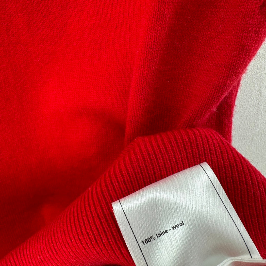 CC V-neck Vest Red Wool 346003