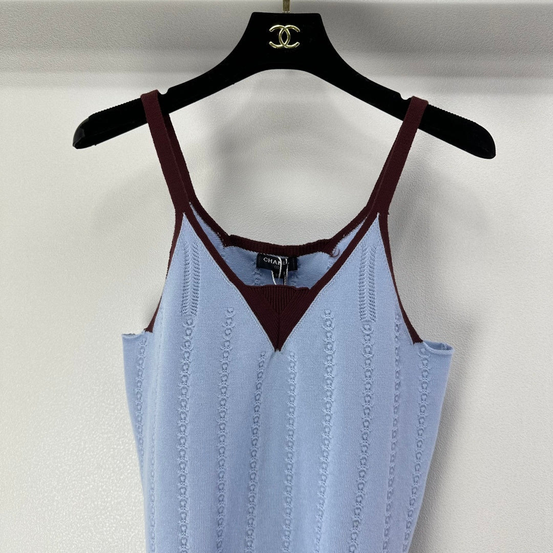 CC 26S Knit Cami Tank Top Blue Cotton 348993