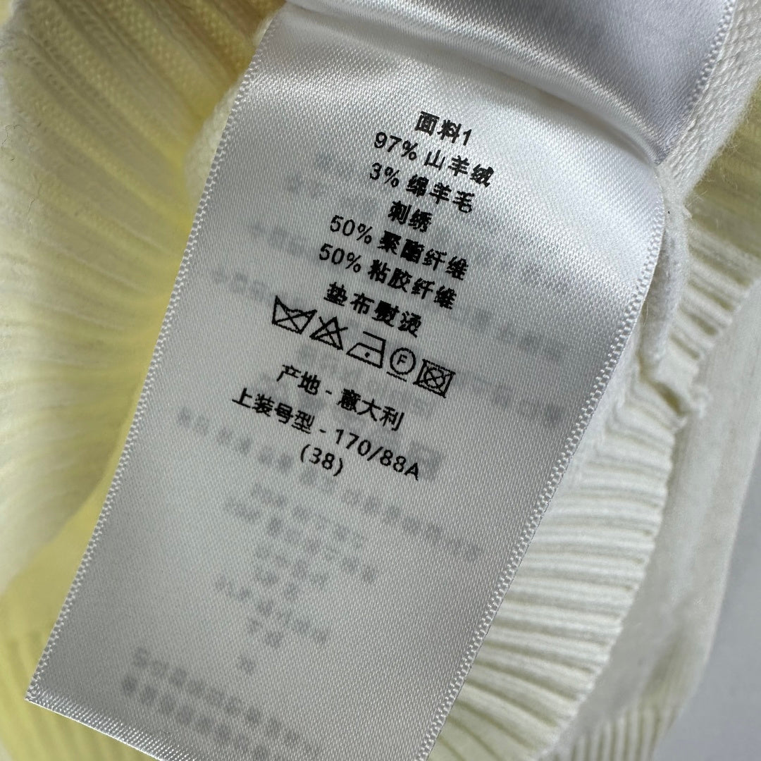 CD 26s Knit Long-Sleeve Sweater Ivory Cashmere Wool 349053