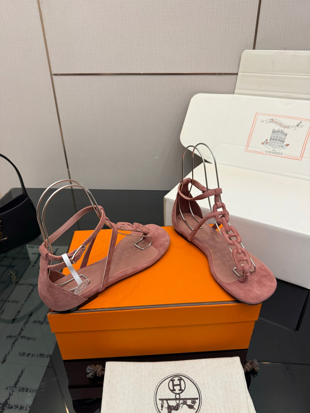 HM Milos Sandal Rust Rose Suede 829167