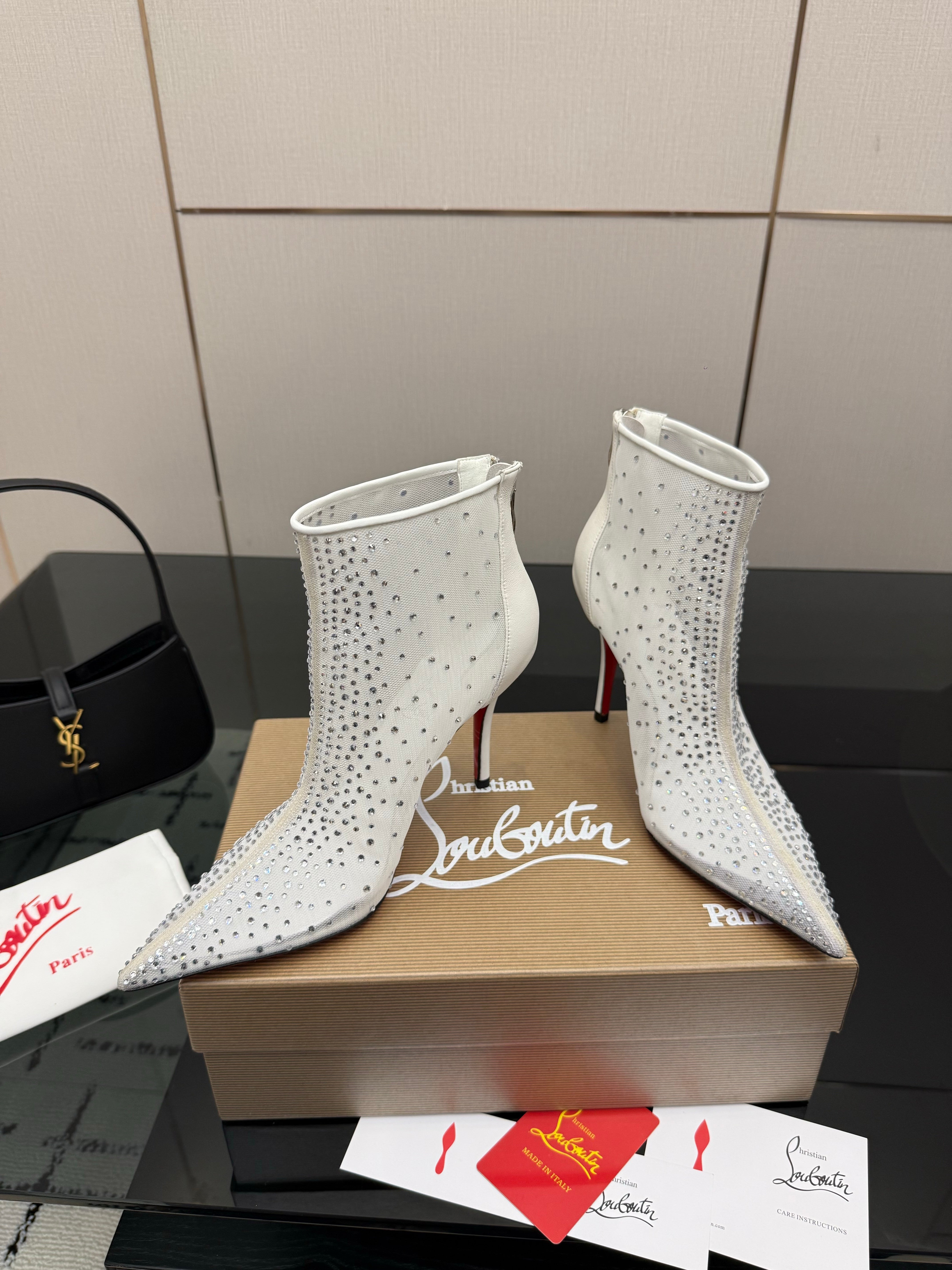 CL 26s Thea Ankle Boots 10cm White Mesh 828169