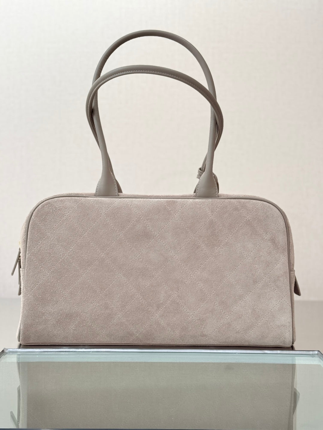 CC Maxi Bowling Bag 35.5cm Light Taupe Suede