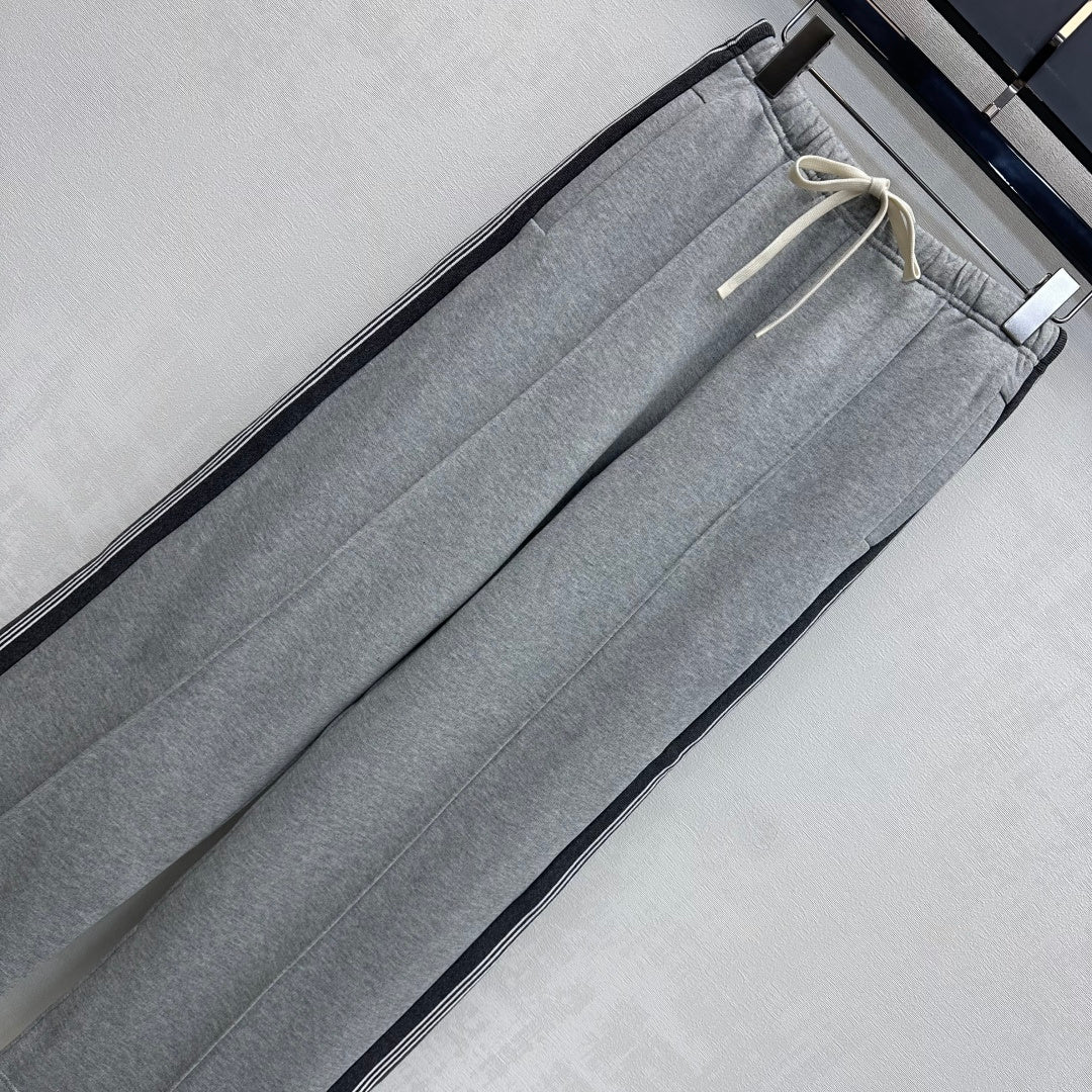 Miu Miu Fleece Pants Grey Cotton 341879