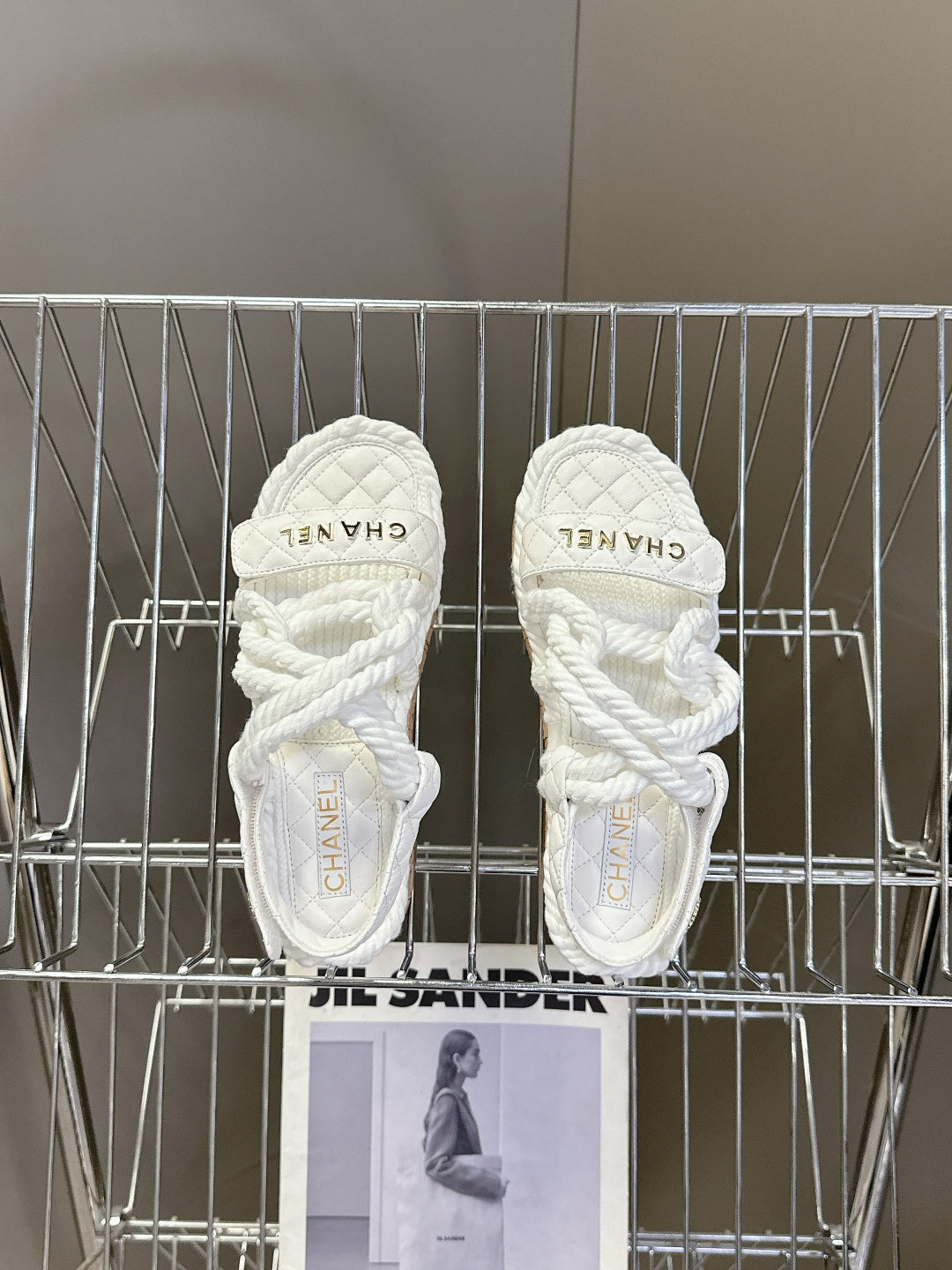 CC 2026 Sandal White Rope Calfskin 675896