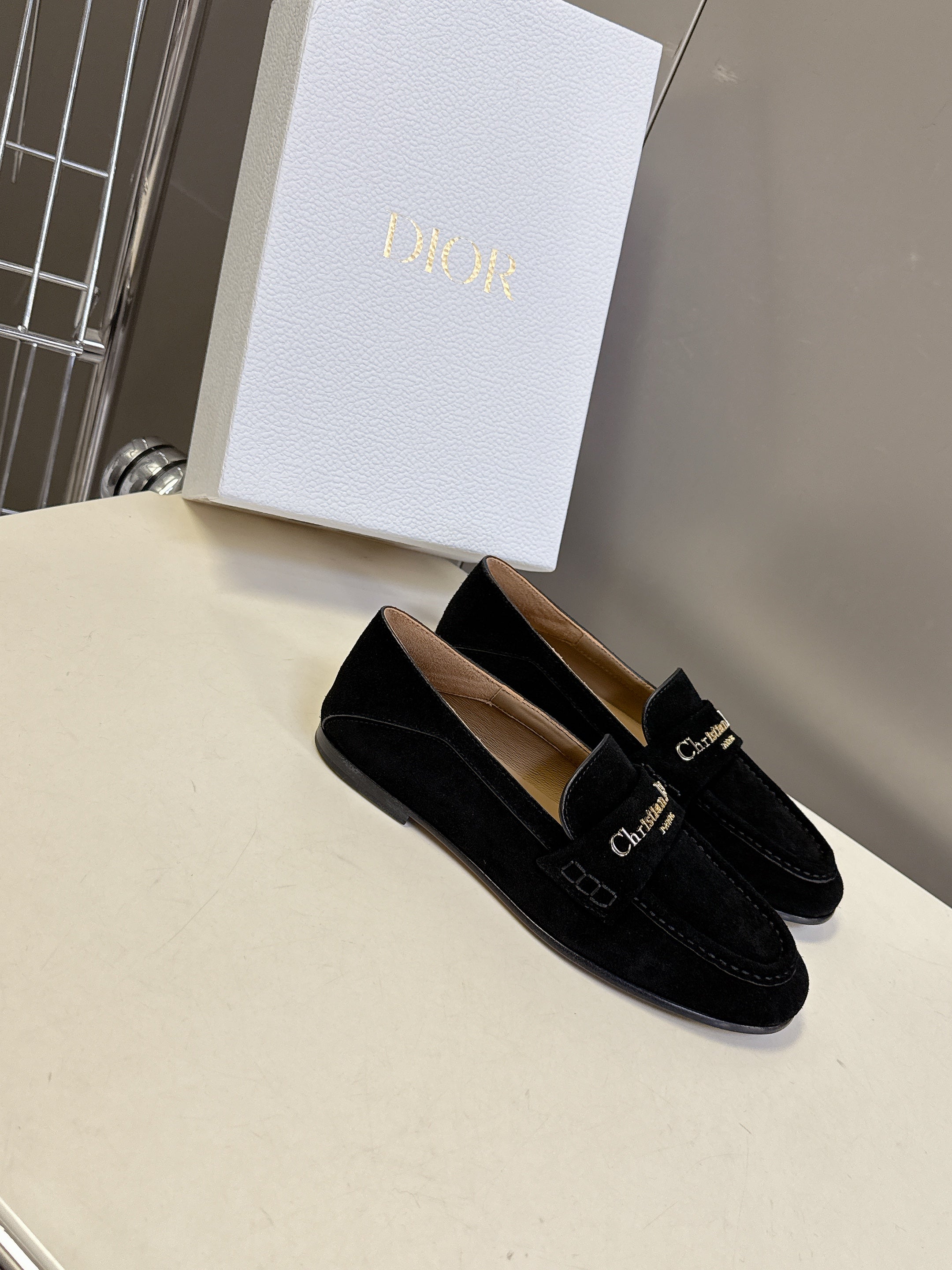 CD Boy Loafer Rope 5m Black Suede Calfskin 492541