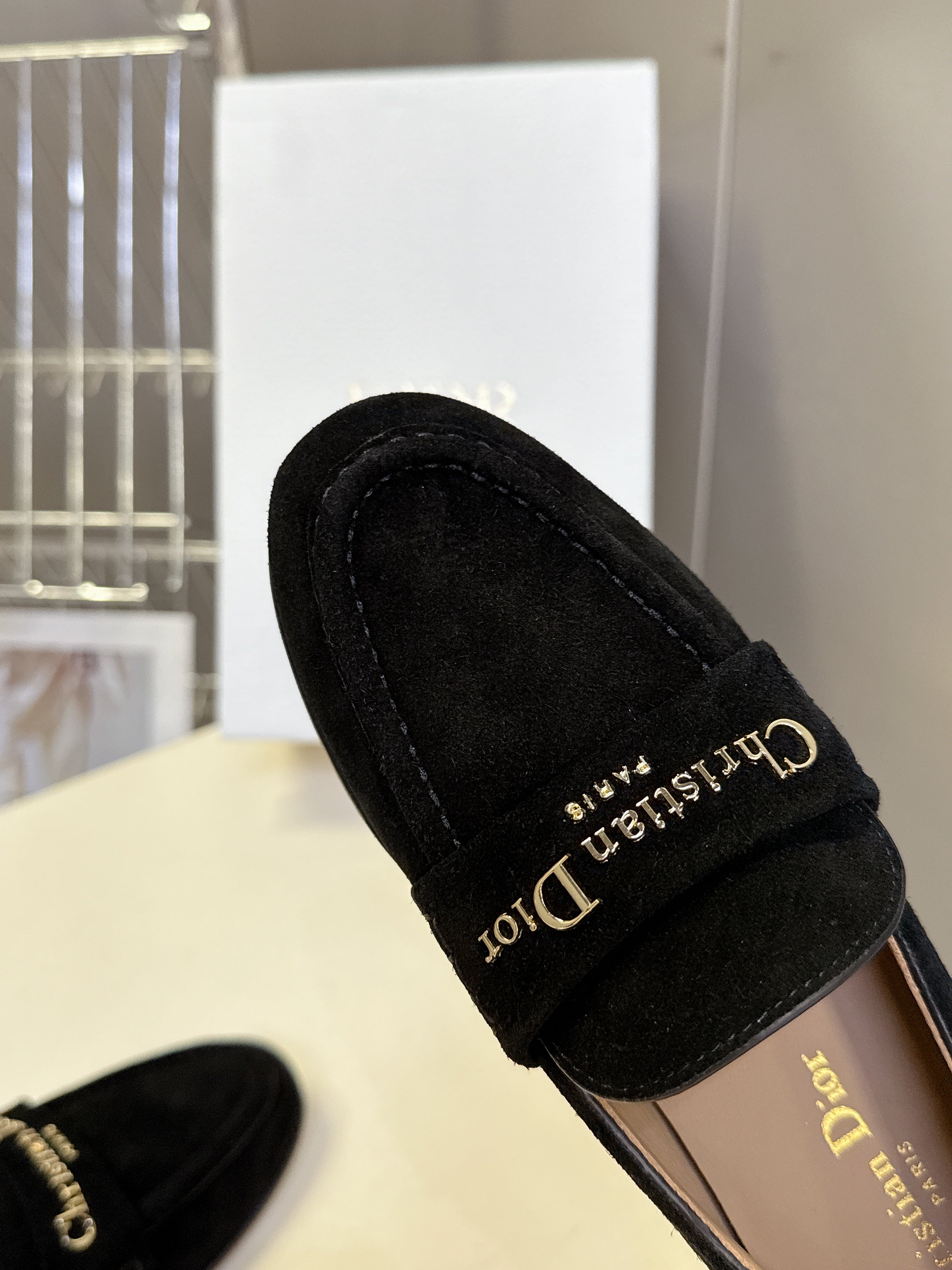 CD Boy Loafer Rope 5m Black Suede Calfskin 492541