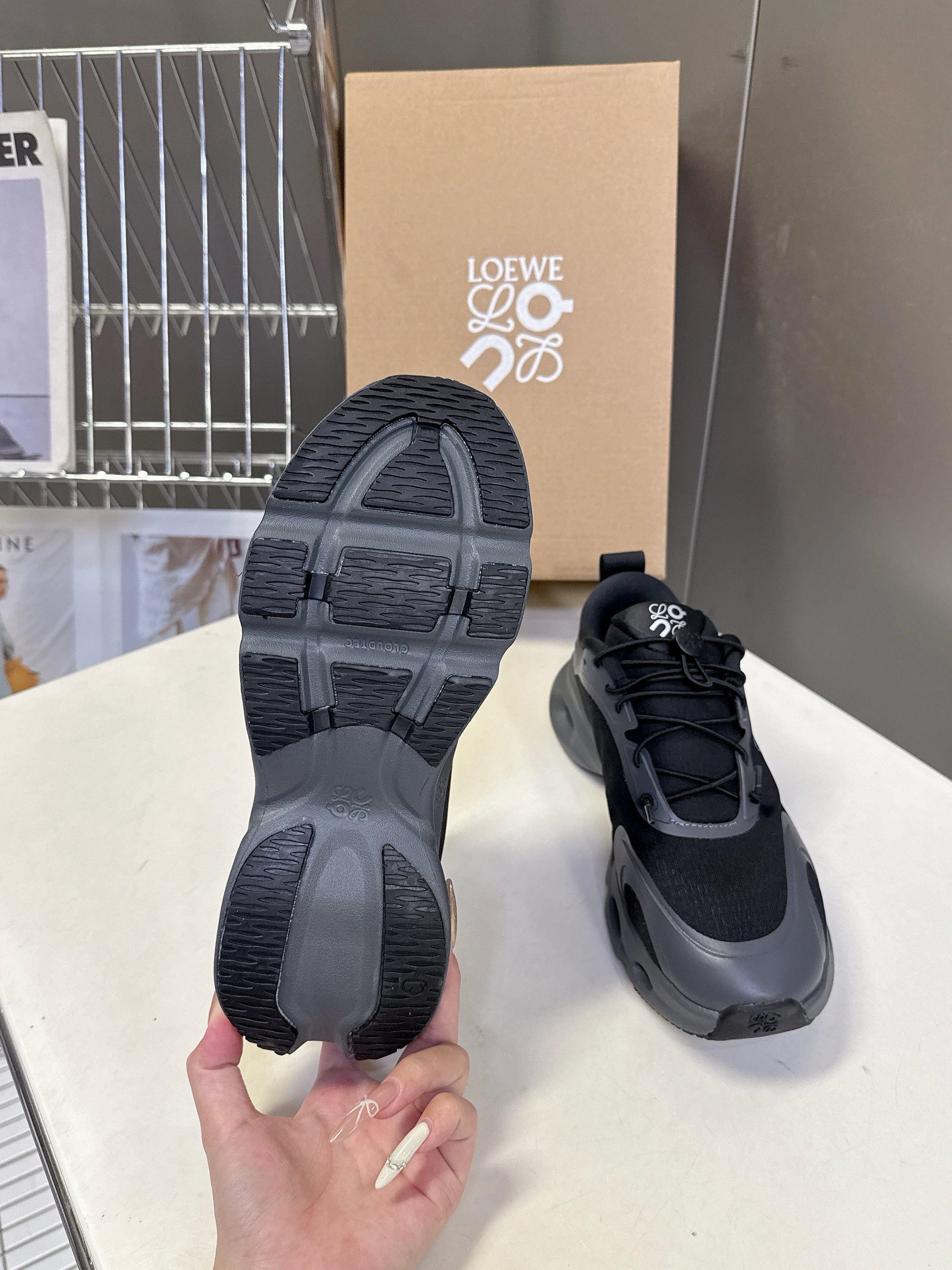 Loewe x On Cloudsolo Sneakers Black Polyester and Mesh 536839