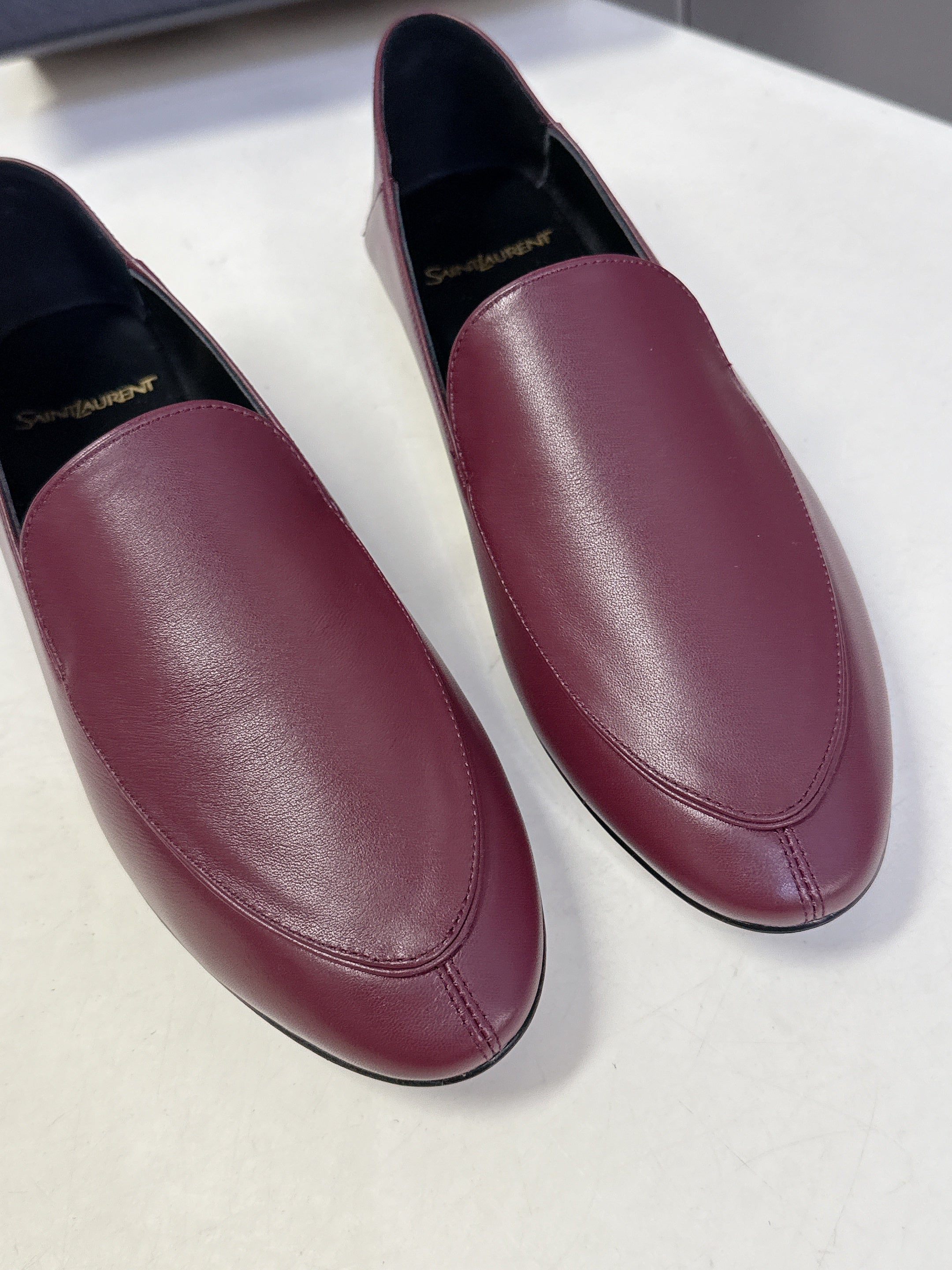 YSL 26s Loafer Burgundy Glossy Leather 635588