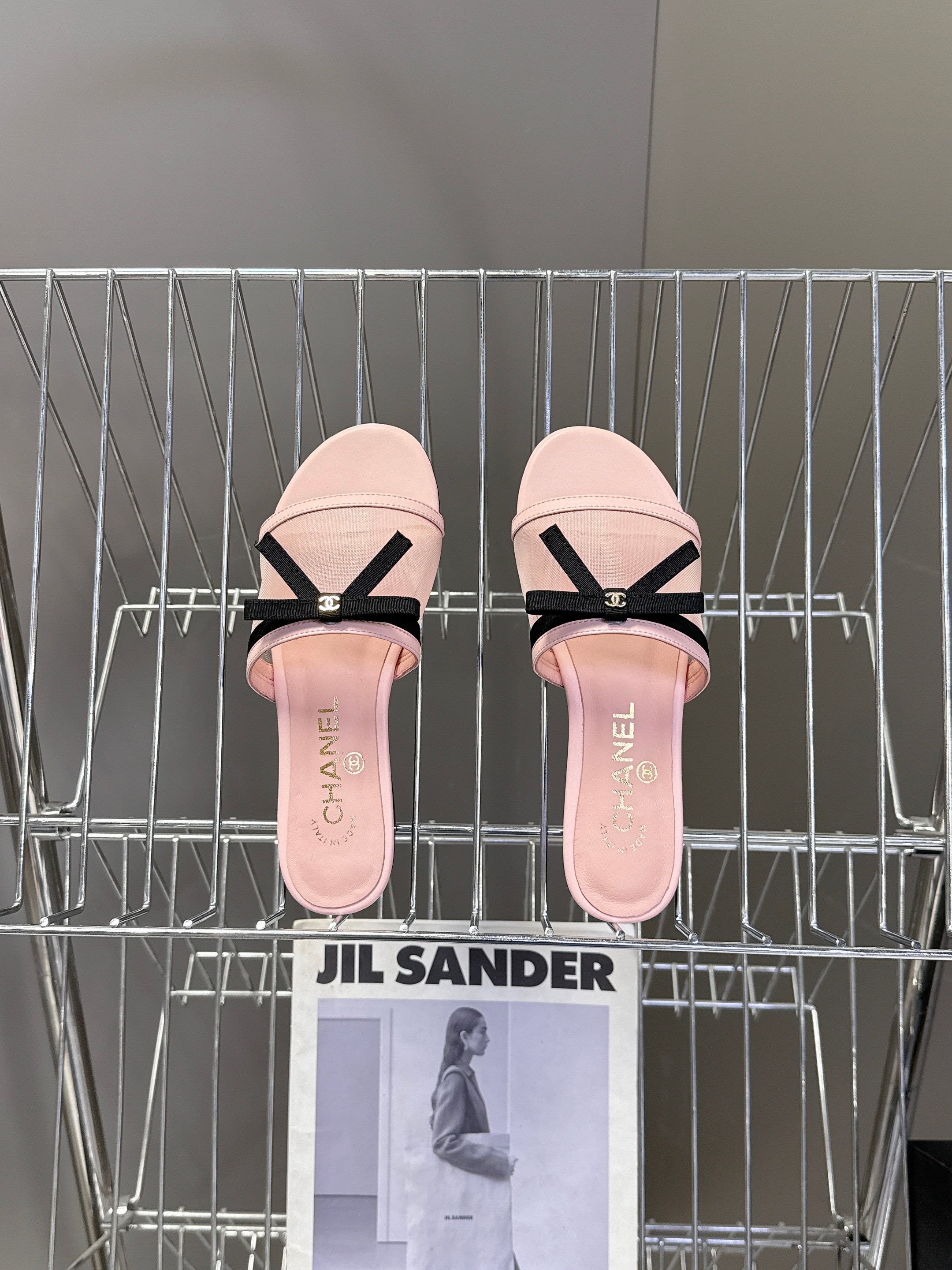 CC Spring Summer 2026 Mules Light Pink Mesh Lambskin 635501