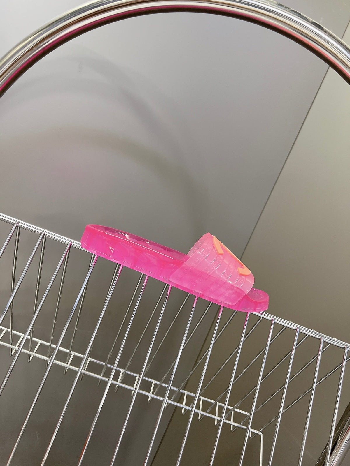 CC 26s Flat Slide Sandals Pink PVC Transparent 947933
