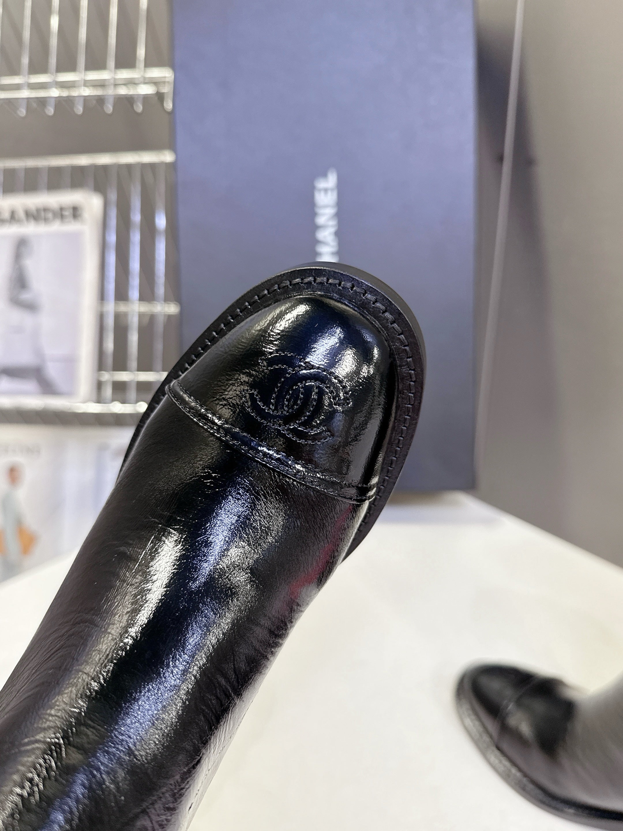 CC 26s Long Boots Black Glossy Lambskin 948049