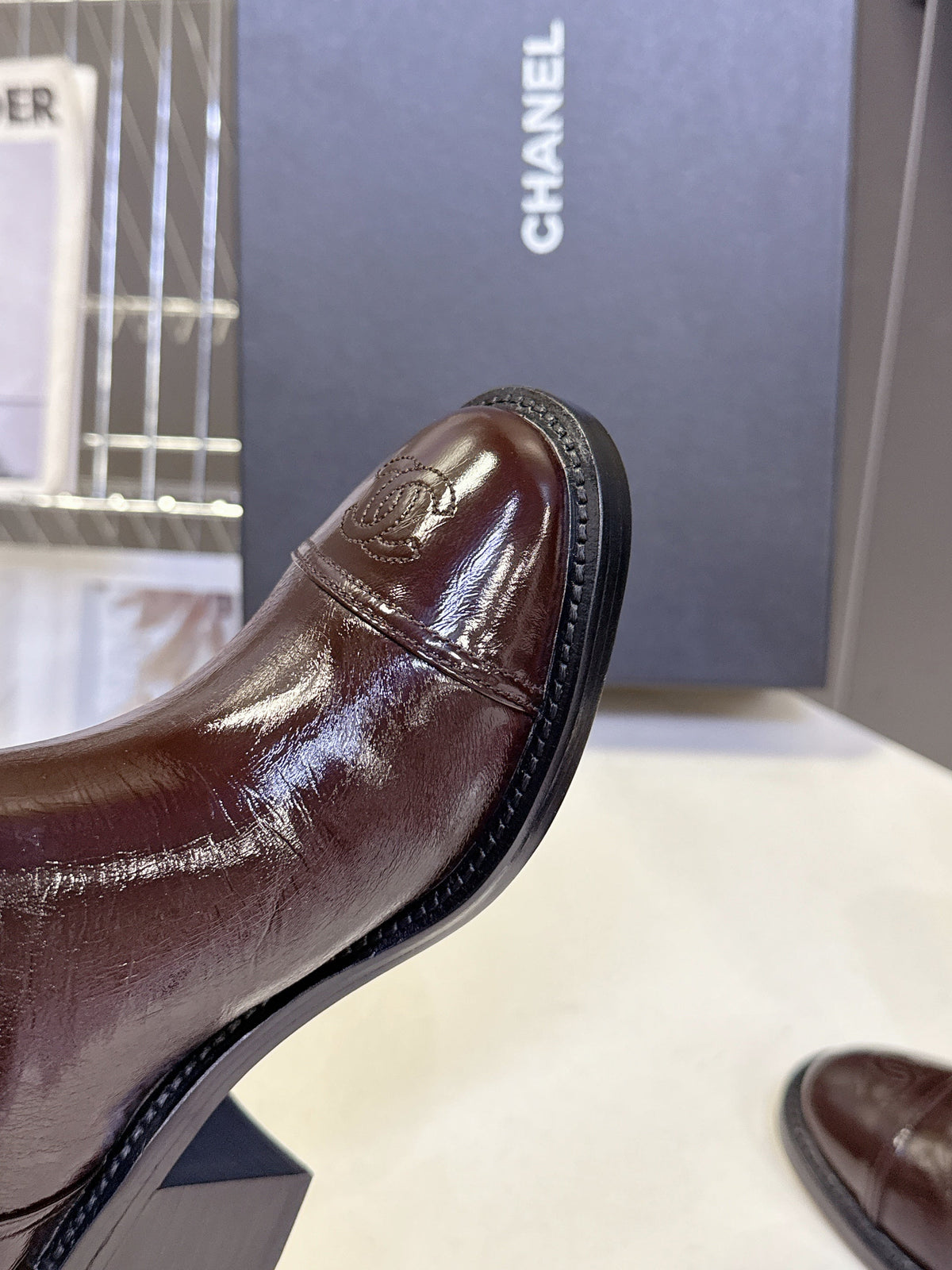 CC 26s Long Boots Brown Glossy Lambskin 948050