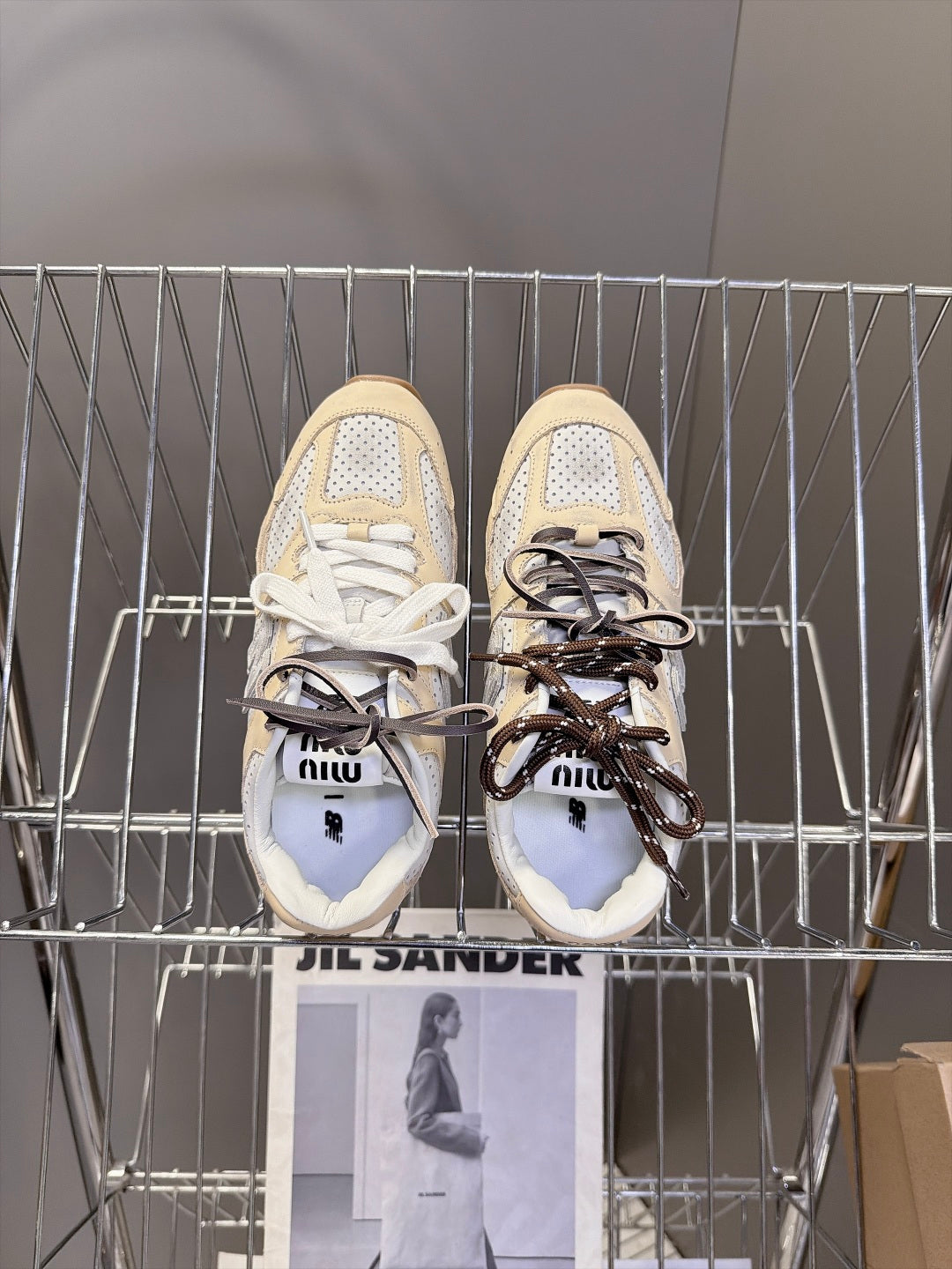 Miu 26s x New Balance 530 Sneaker Beige White Mesh Leather 994215