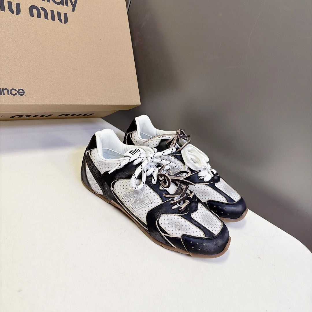 Miu 26s x New Balance 530 Sneaker Black White Mesh Leather 994216