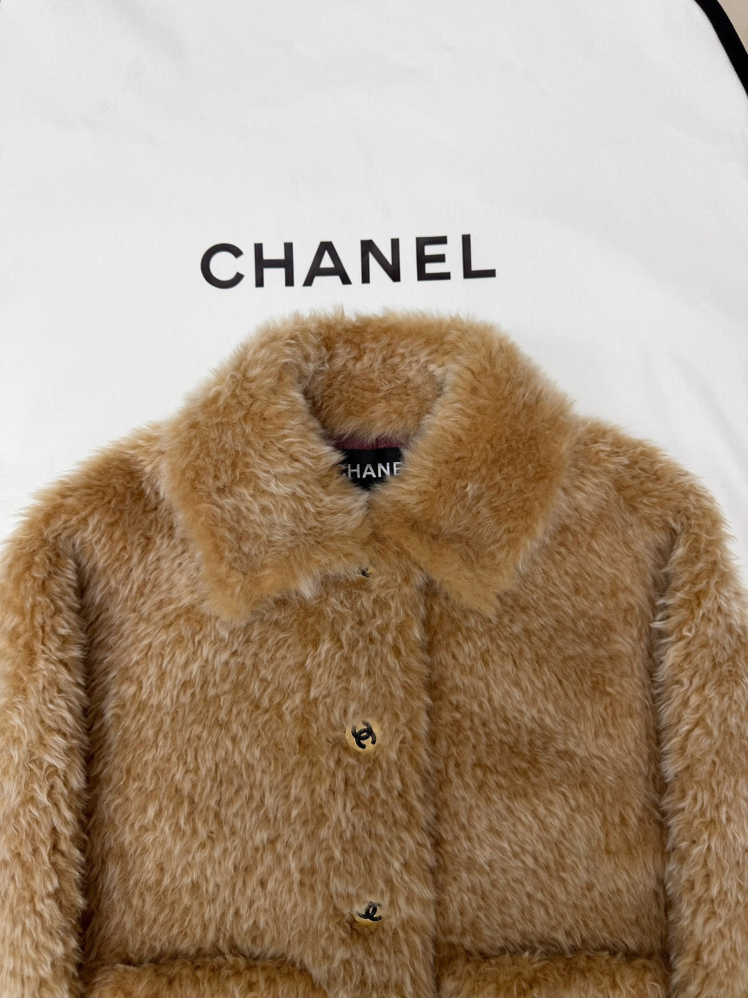 Chanel 2026 Jacket Camel Shearling Faux Fur 435597