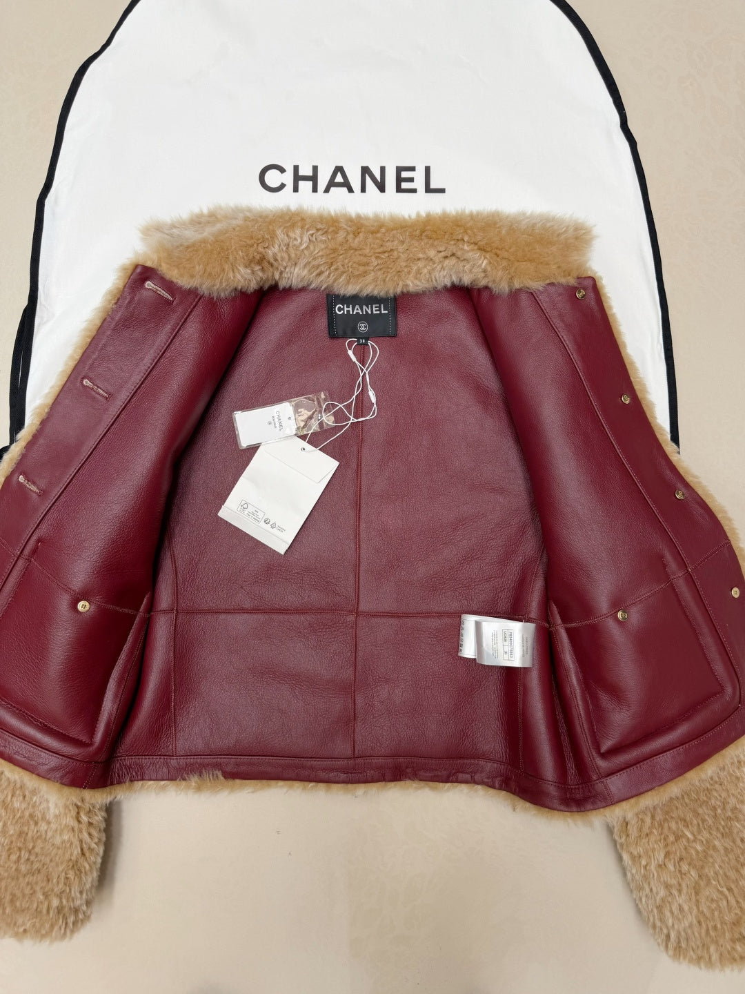Chanel 2026 Jacket Camel Shearling Faux Fur 435597