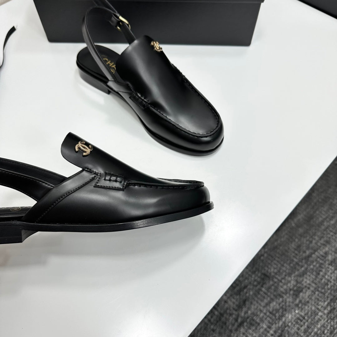 CC SS 2026 Pre Slingbacks Black Calfskin 630504