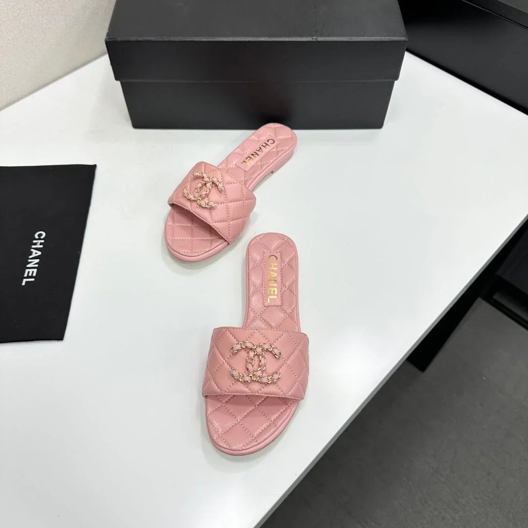 Chanel 2026 Double C Quilted Sandal Tweed Lambskin 894808