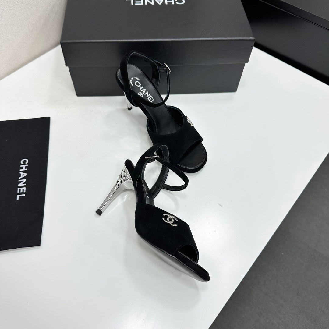 CC 26s Heeled Sandals Black Suede 925712