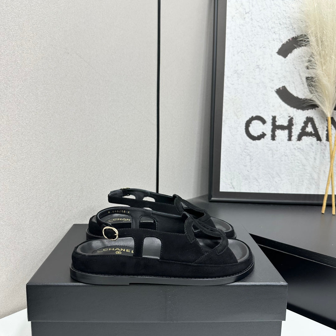 CC 26s Casual Sandals Black Suede 944626