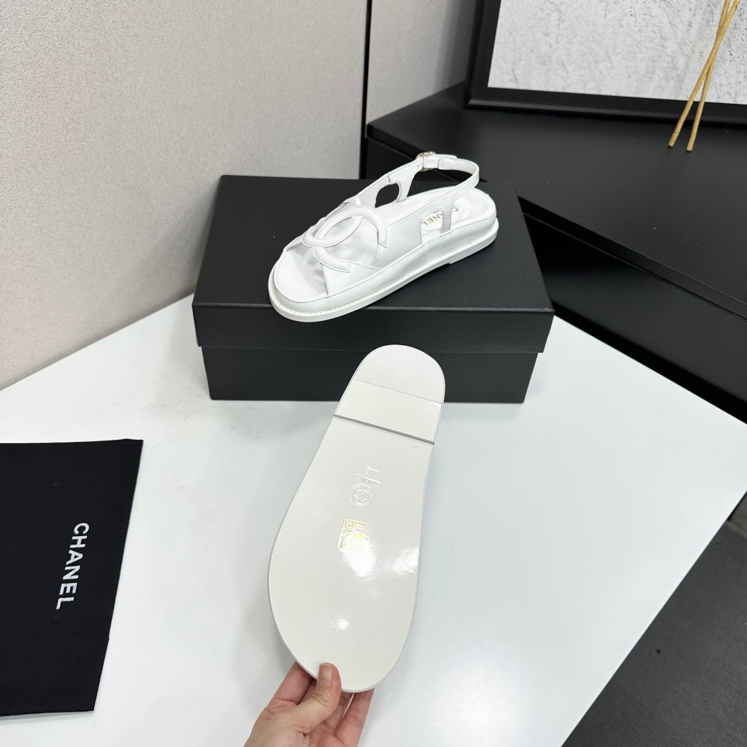 CC 26 Dad Sandals White Lambskin