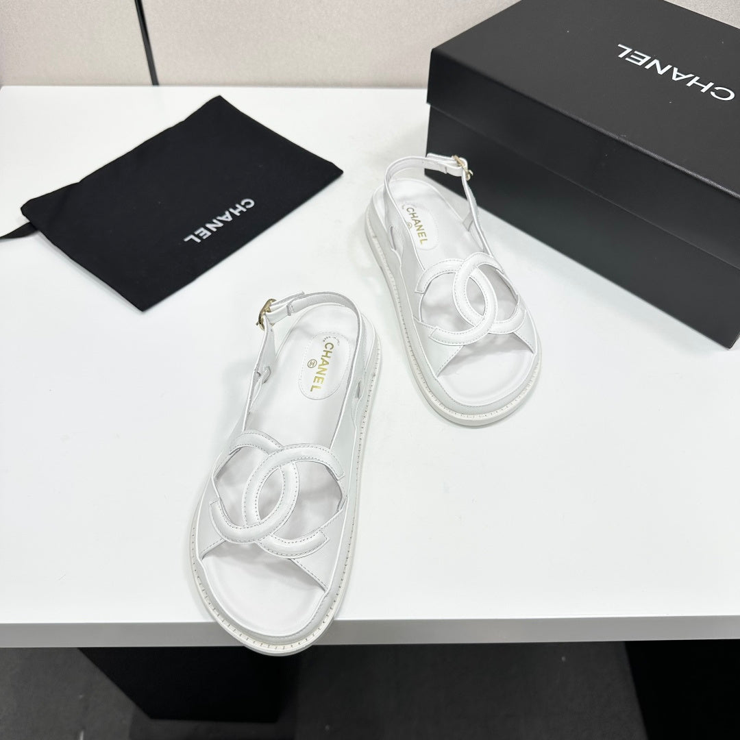 CC 26 Dad Sandals White Lambskin