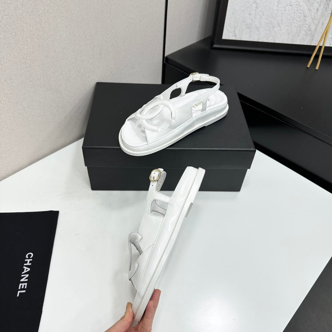 CC 26 Dad Sandals White Lambskin