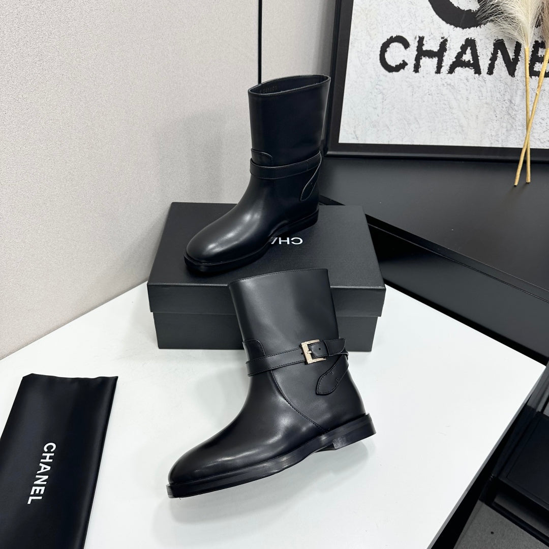 CC 26S Buckle Botines 3cm Black Leather 109271