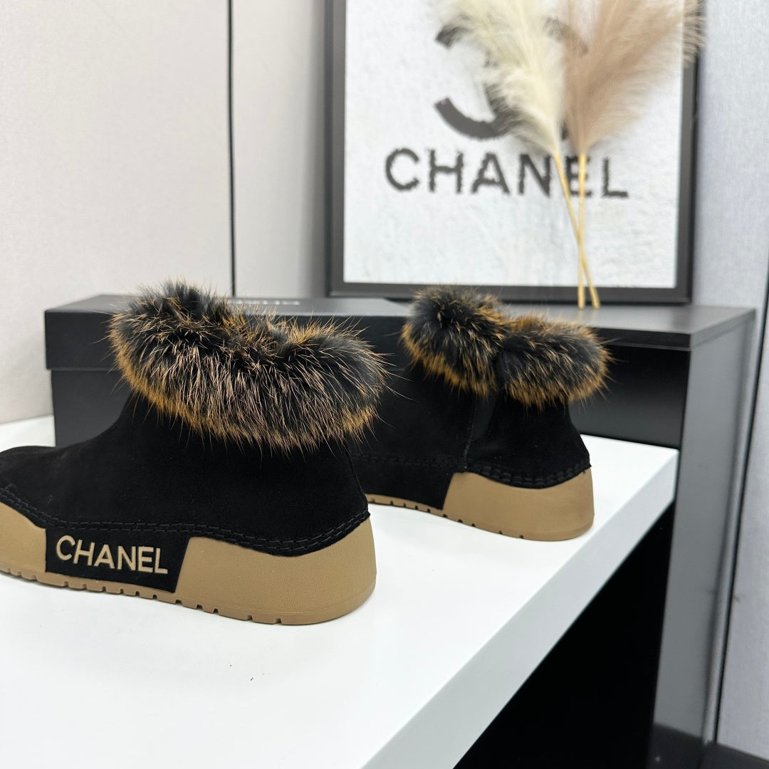 CC 26s Fur Boot Platform Black Suede 145919